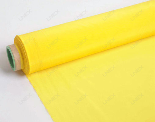 Malha amarela branca 136cm da impressão de tela de seda do poliéster de 365 mícrons