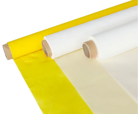 Malha amarela branca 136cm da impressão de tela de seda do poliéster de 365 mícrons