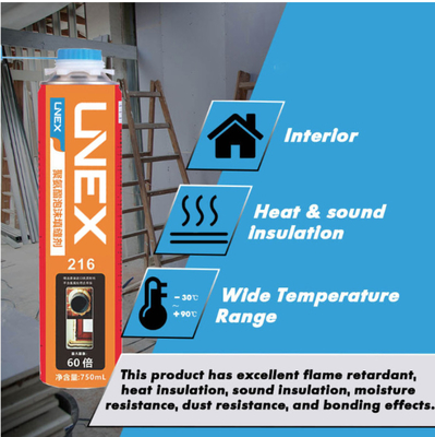 Unex 216 uma cura da umidade da finalidade da espuma de poliuretano do componente multi